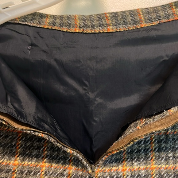 Vintage Wool Green Plaid A-Line mini Skirt Size XS - Picture 5 of 7